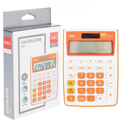 Калькулятор настольный, оранжевый 12-разр.